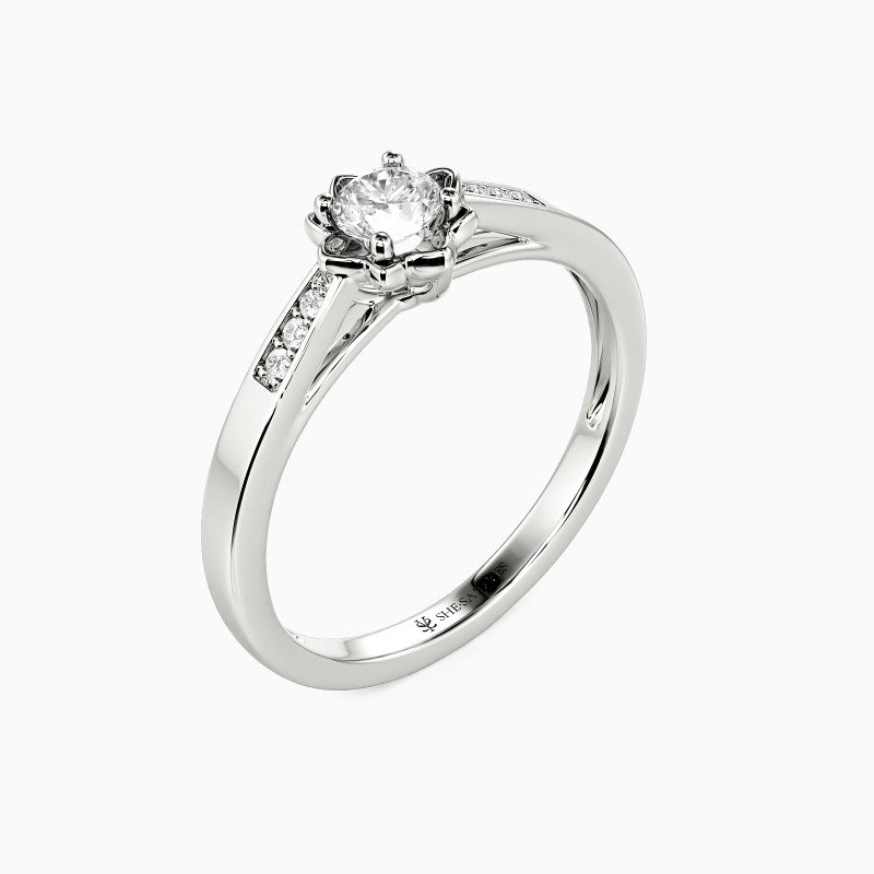 "Rooted in Forever" Round Cut Side Stone Engagement Ring