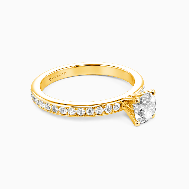 "From Here to Forever" Round Cut Side Stone Engagement Ring