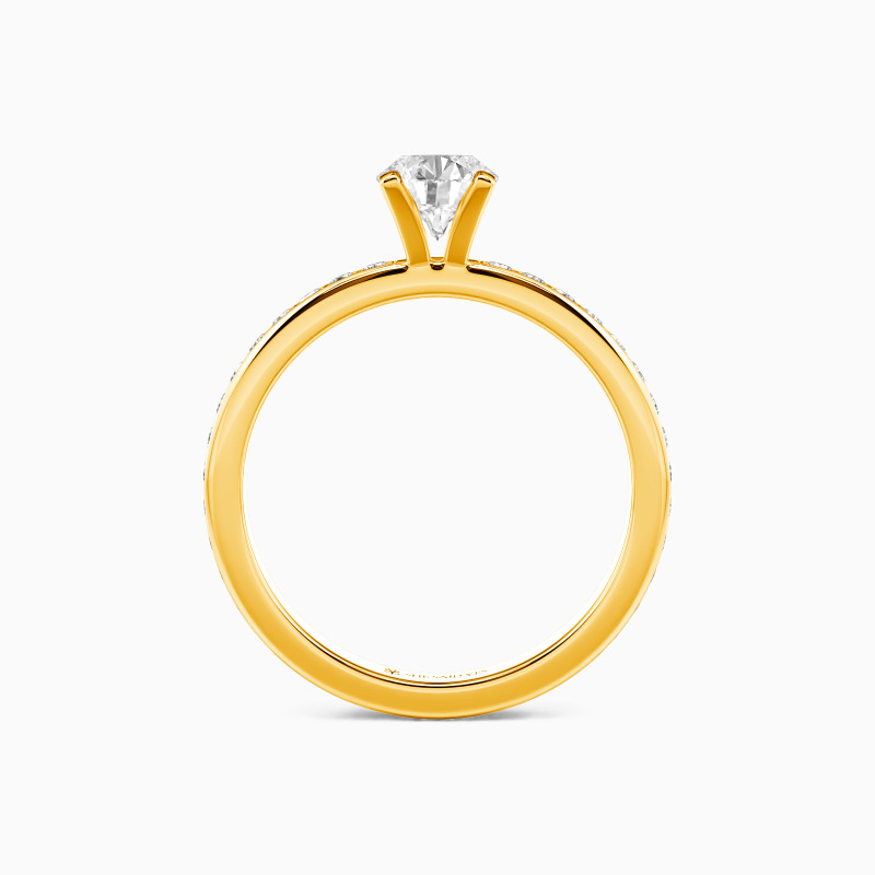 "From Here to Forever" Round Cut Side Stone Engagement Ring