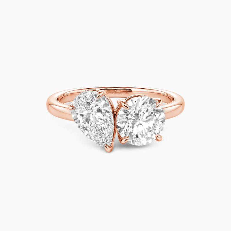 "Us Two" Pear Cut Toi Et Moi Engagement Ring