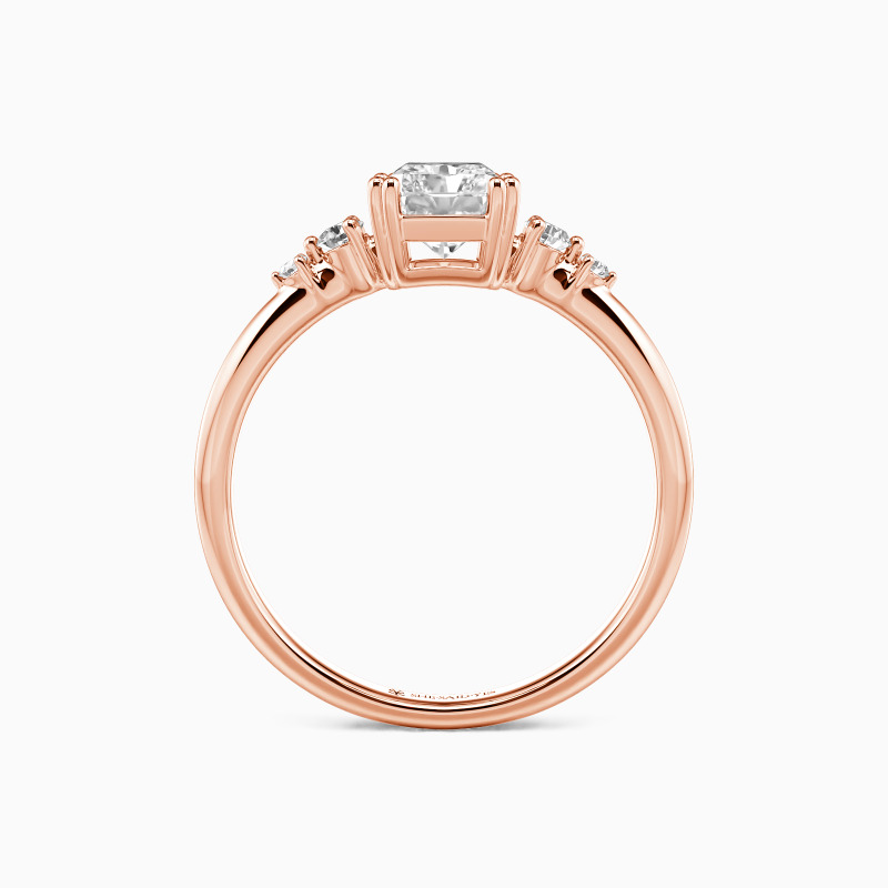 "Falling into Forever" Radiant Cut Cluster Side Stone Engagement Ring