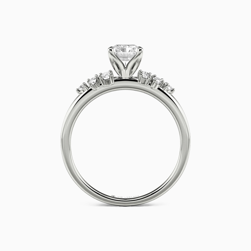 "The Garden of Fireflies" Radiant Cut Cluster Side Stone Engagement Ring