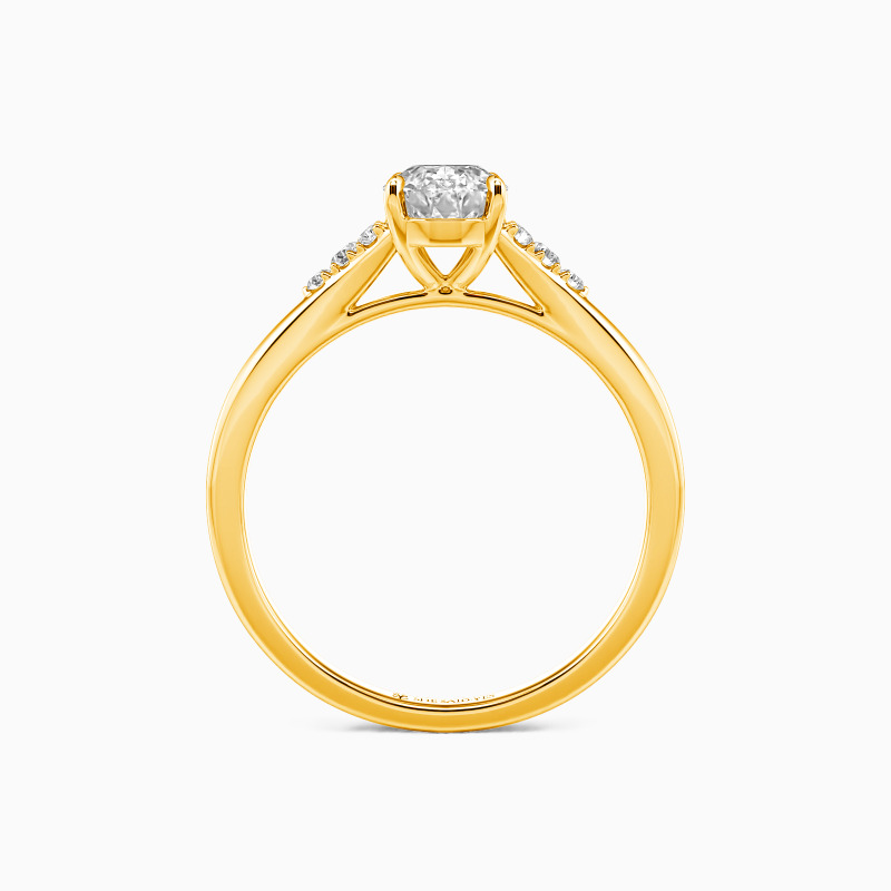 "The Slow Waltz" Oval Cut Cluster Side Stone Engagement Ring