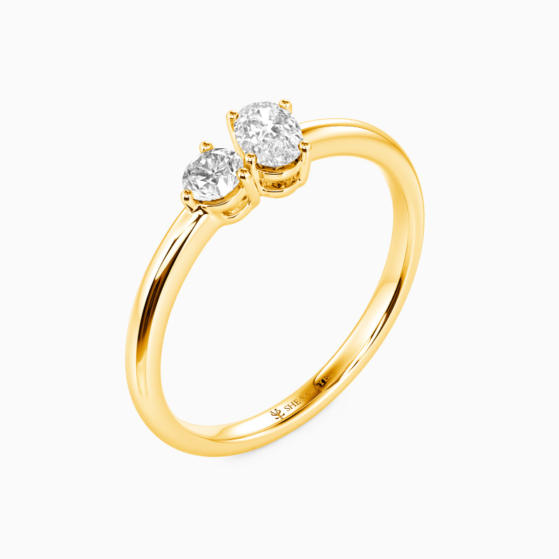 "Zwei Schicksale" Toi Et Moi Verlobungsring mit ovalem Schliff