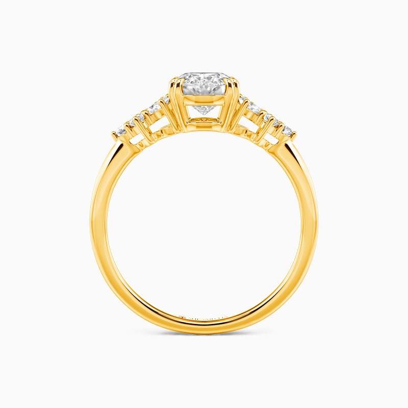 "A Midsummer's Promise" Oval Cut Cluster Side Stone Engagement Ring