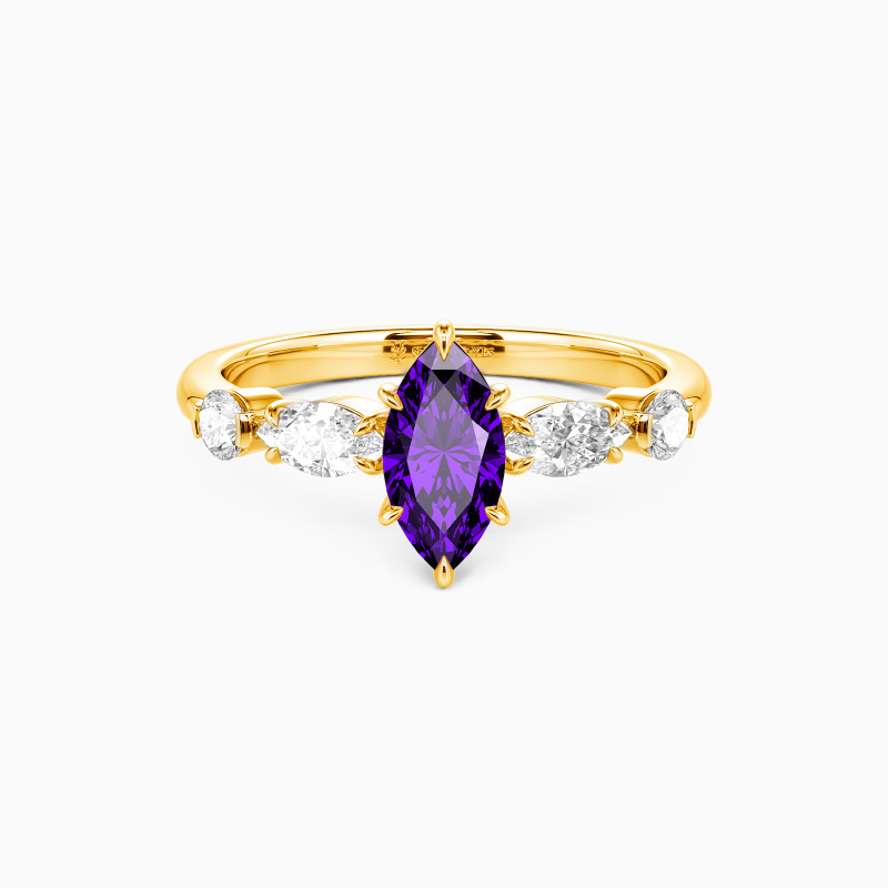 "Inevitable Us" 0.5ct Marquise Cut Side Stone Engagement Ring