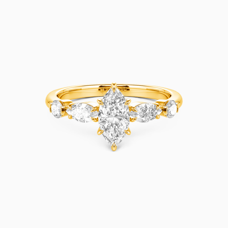 "Inevitable Us" 0.5ct Marquise Cut Side Stone Engagement Ring