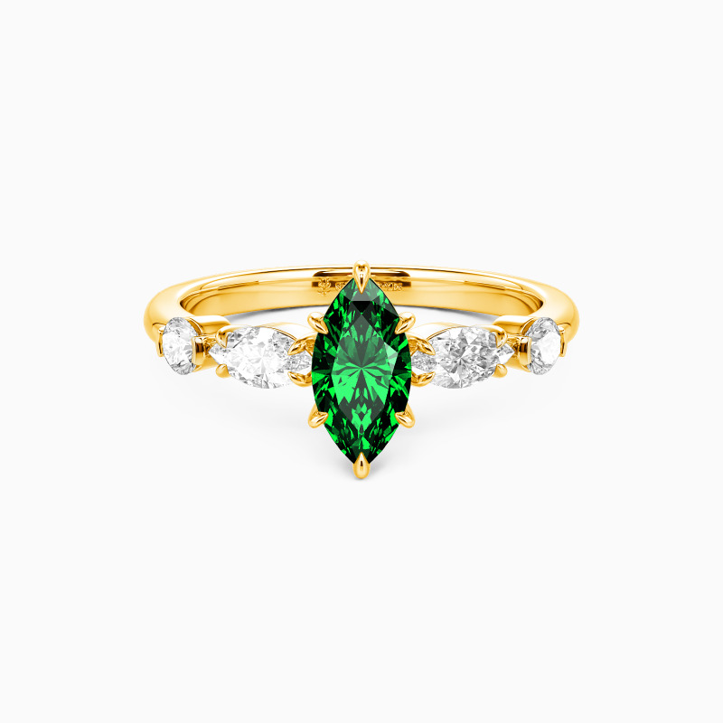 "Inevitable Us" 0.5ct Marquise Cut Side Stone Engagement Ring