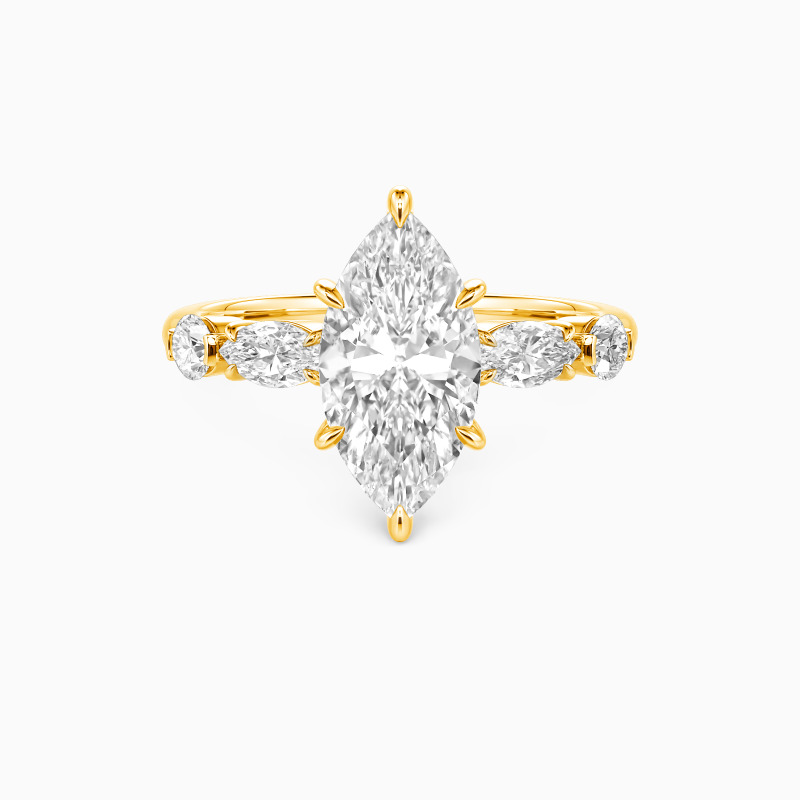 "Inevitable Us" 2ct Marquise Cut Side Stone Engagement Ring