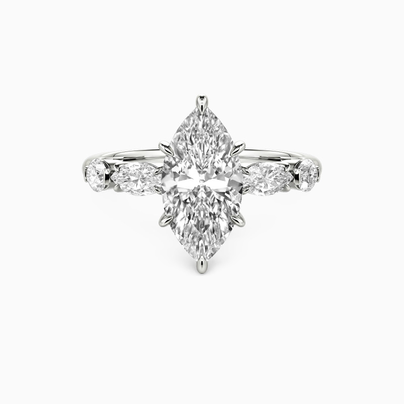 "Inevitable Us" 2ct Marquise Cut Side Stone Engagement Ring