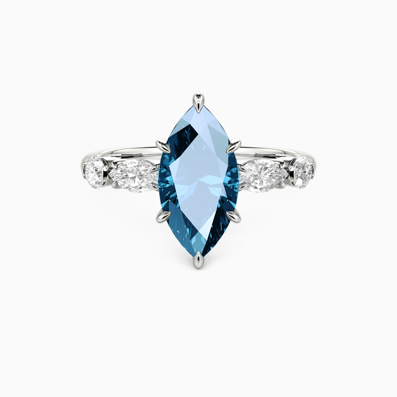 "Inevitable Us" 2ct Marquise Cut Side Stone Engagement Ring