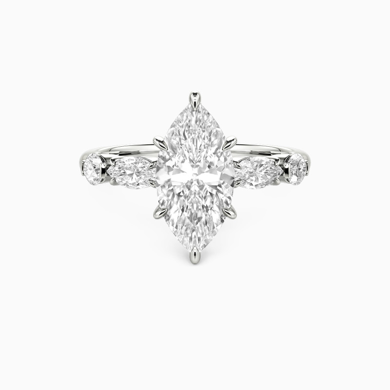 "Inevitable Us" 2ct Marquise Cut Side Stone Engagement Ring