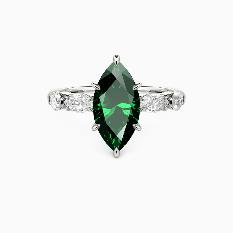 "Inevitable Us" 2ct Marquise Cut Side Stone Engagement Ring