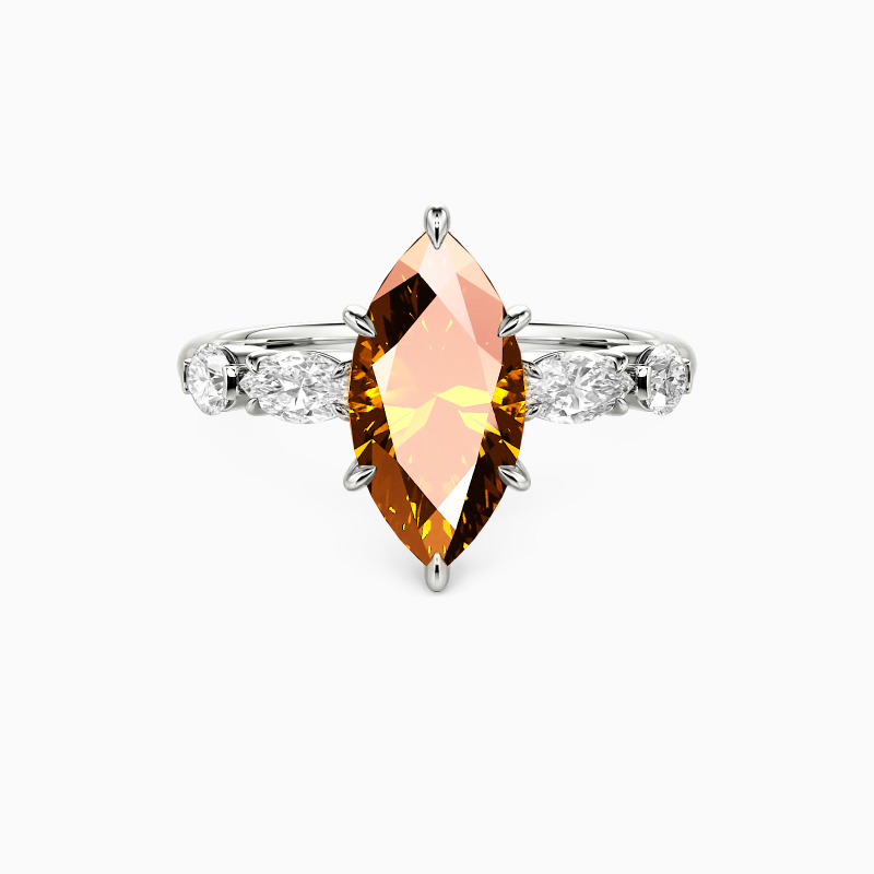 "Inevitable Us" 2ct Marquise Cut Side Stone Engagement Ring