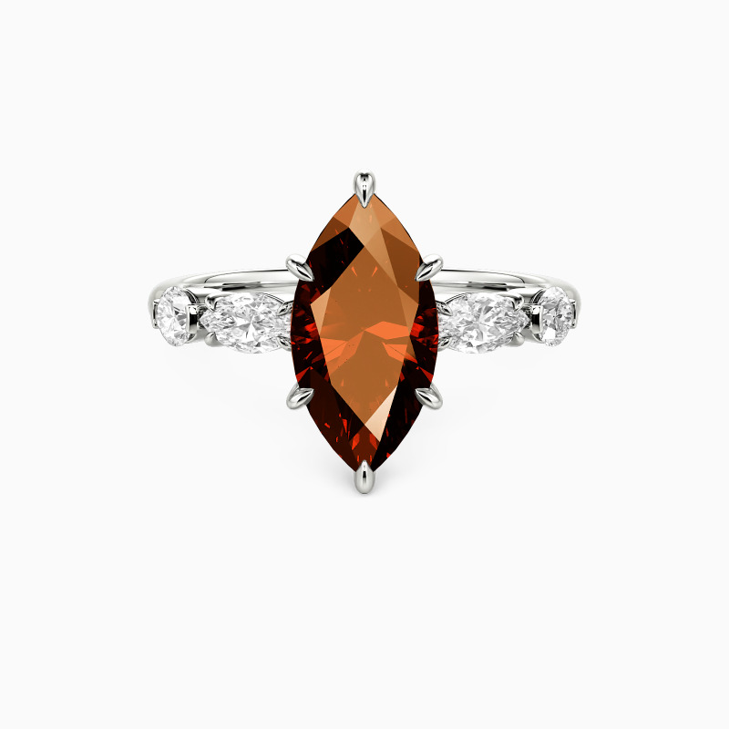 "Inevitable Us" 2ct Marquise Cut Side Stone Engagement Ring