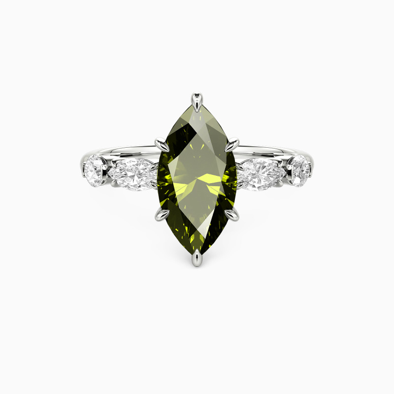 "Inevitable Us" 2ct Marquise Cut Side Stone Engagement Ring