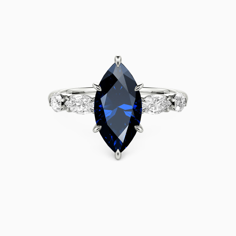 "Inevitable Us" 2ct Marquise Cut Side Stone Engagement Ring