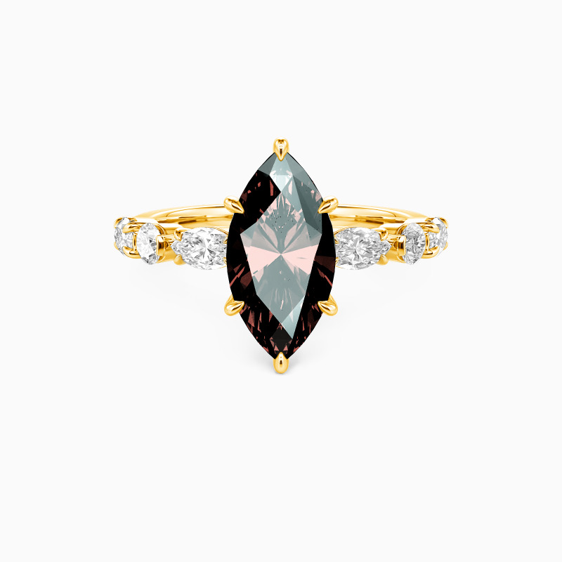 "The Effortless Love" 2ct Marquise Cut Side Stone Engagement Ring