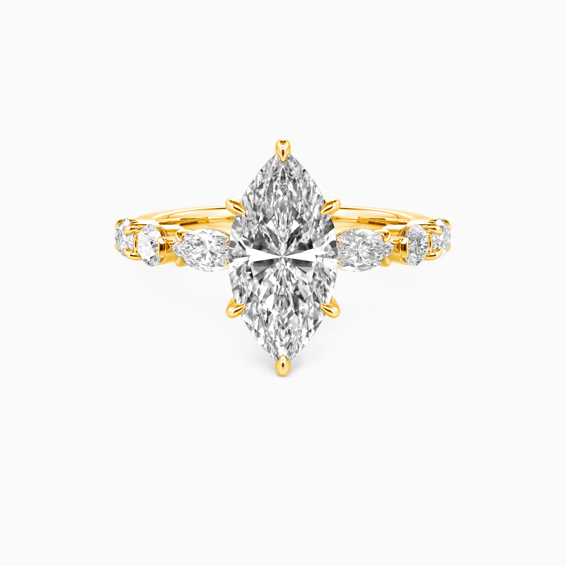 "The Effortless Love" 2ct Marquise Cut Side Stone Engagement Ring