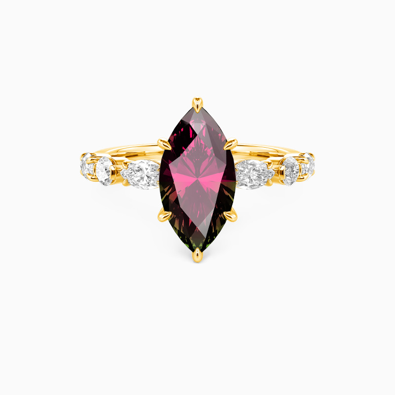 "The Effortless Love" 2ct Marquise Cut Side Stone Engagement Ring