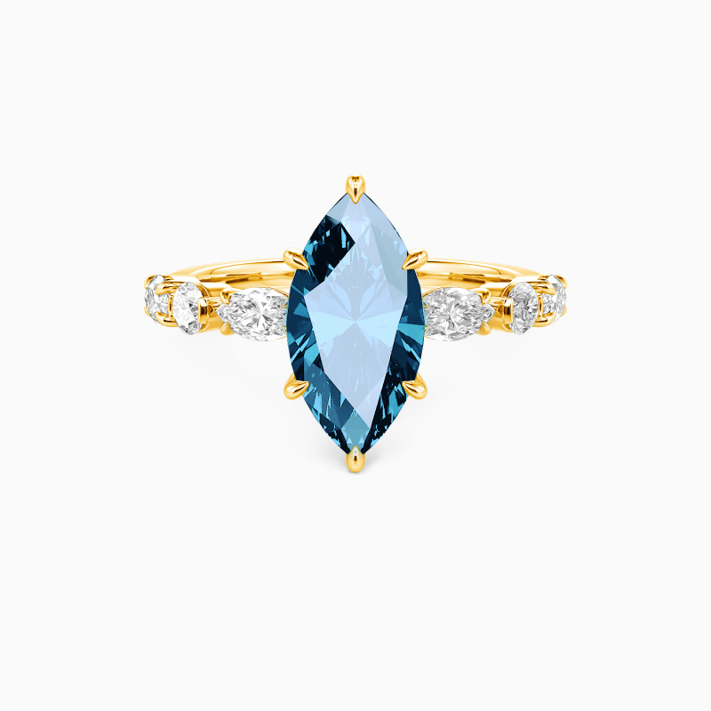 "The Effortless Love" 2ct Marquise Cut Side Stone Engagement Ring