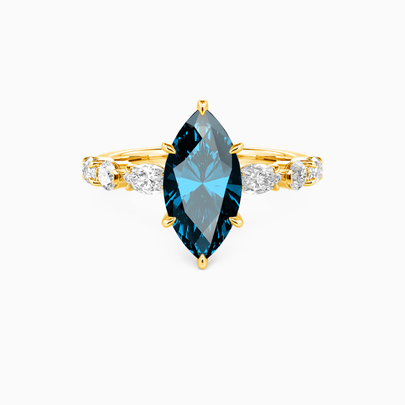"The Effortless Love" 2ct Marquise Cut Side Stone Engagement Ring
