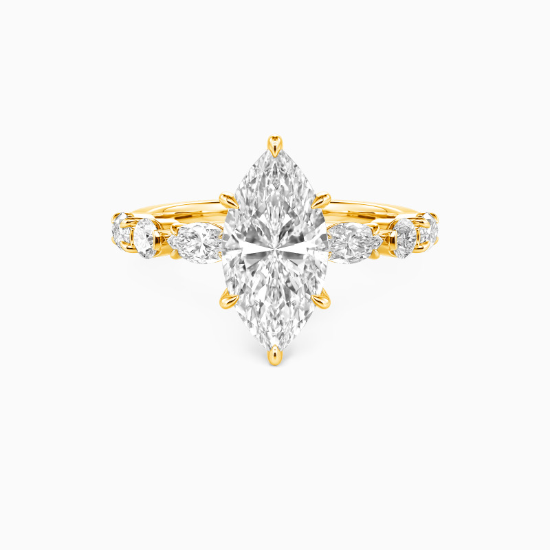 "The Effortless Love" 2ct Marquise Cut Side Stone Engagement Ring