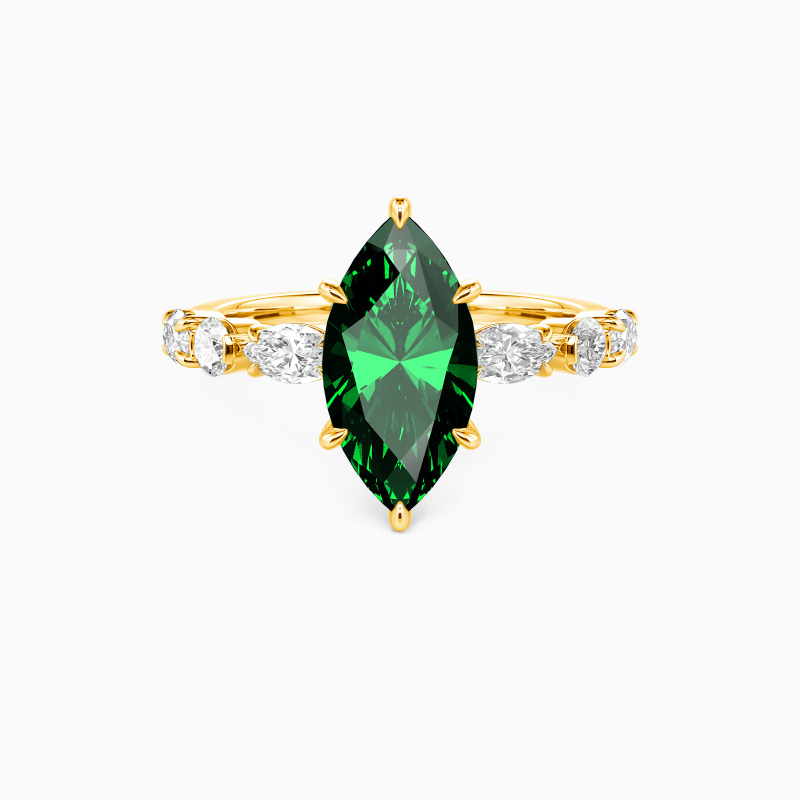 "The Effortless Love" 2ct Marquise Cut Side Stone Engagement Ring