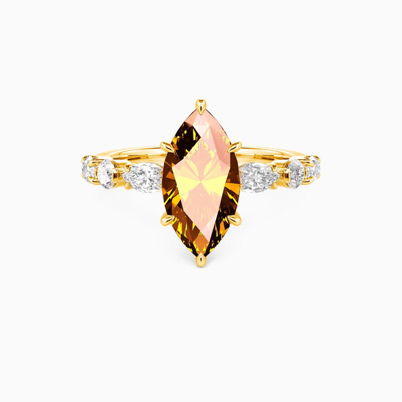 "The Effortless Love" 2ct Marquise Cut Side Stone Engagement Ring
