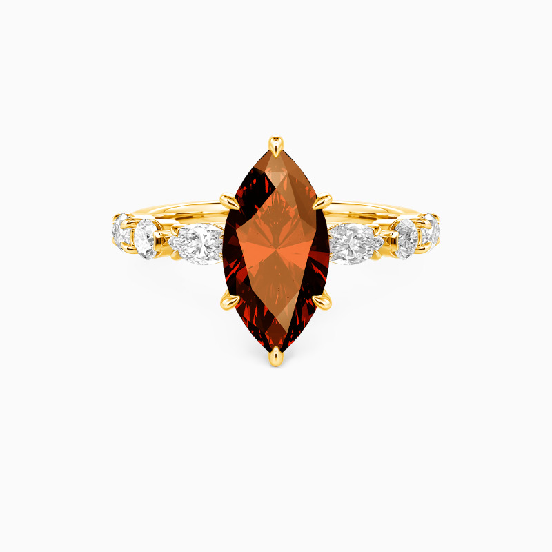 "The Effortless Love" 2ct Marquise Cut Side Stone Engagement Ring