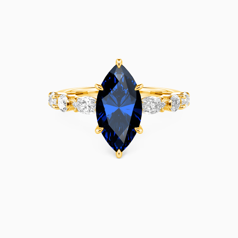 "The Effortless Love" 2ct Marquise Cut Side Stone Engagement Ring