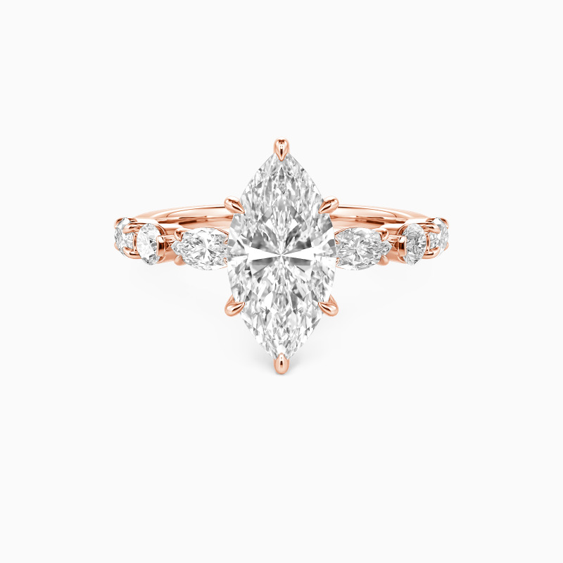 "The Effortless Love" 2ct Marquise Cut Side Stone Engagement Ring
