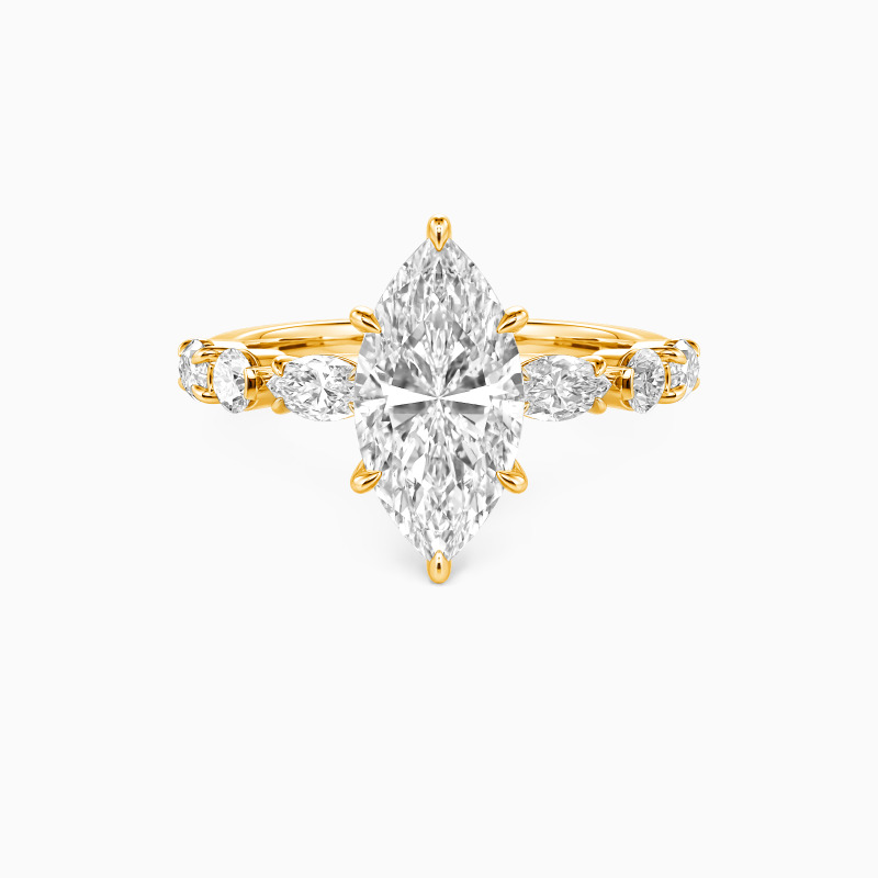 "The Effortless Love" 2ct Marquise Cut Side Stone Engagement Ring