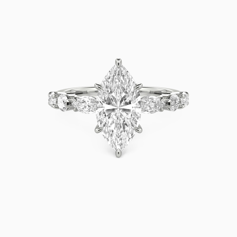 "The Effortless Love" 2ct Marquise Cut Side Stone Engagement Ring
