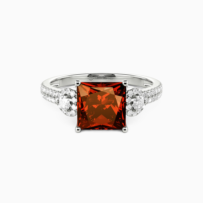"Guardian of My Heart" Princess Cut Side Stone Engagement Ring