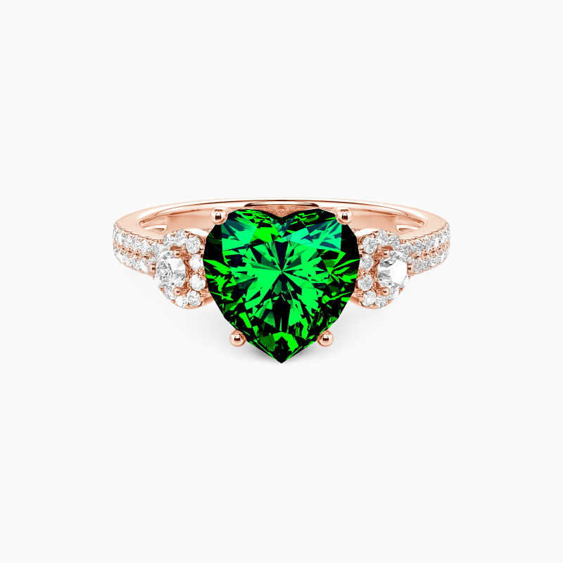"Forever in Motion" Heart Cut Side Stone Engagement Ring