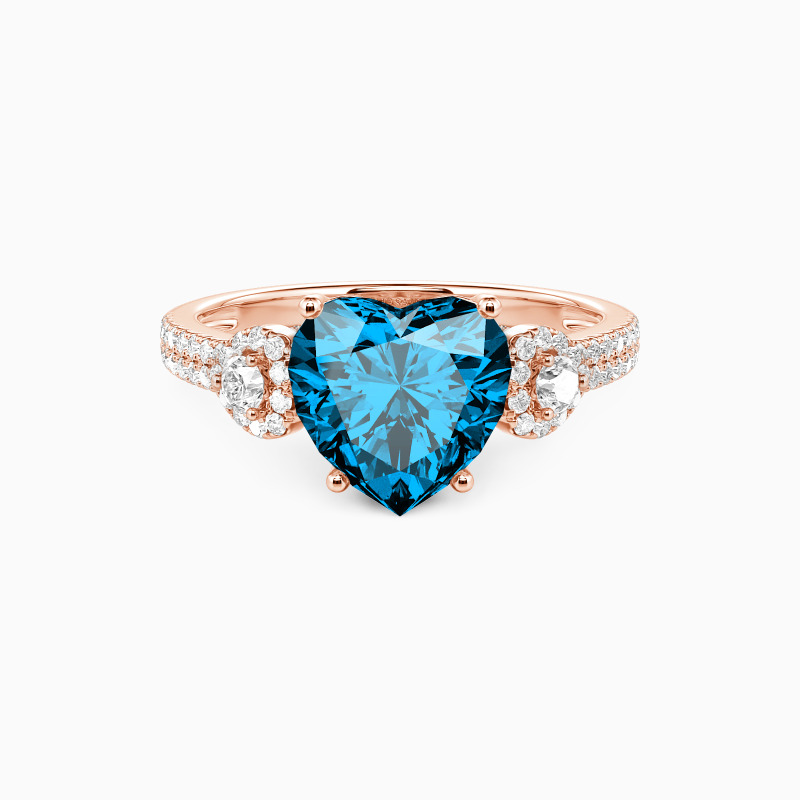 "Forever in Motion" Heart Cut Side Stone Engagement Ring