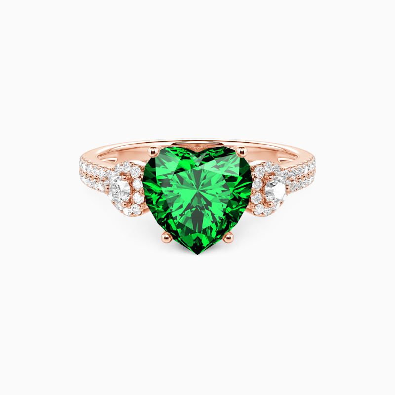 "Forever in Motion" Heart Cut Side Stone Engagement Ring