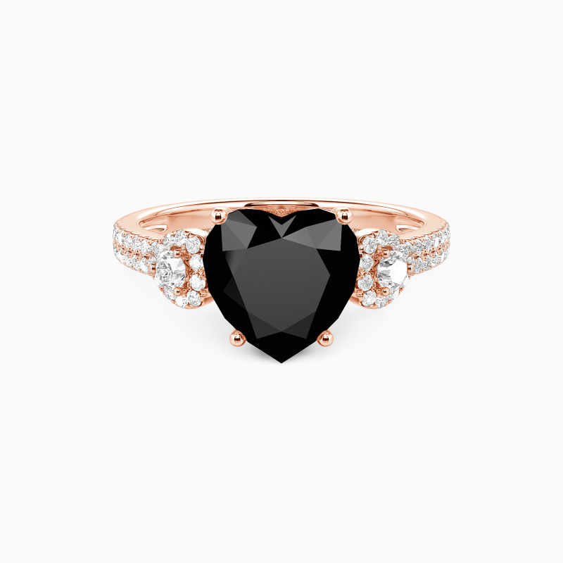 "Forever in Motion" Heart Cut Side Stone Engagement Ring