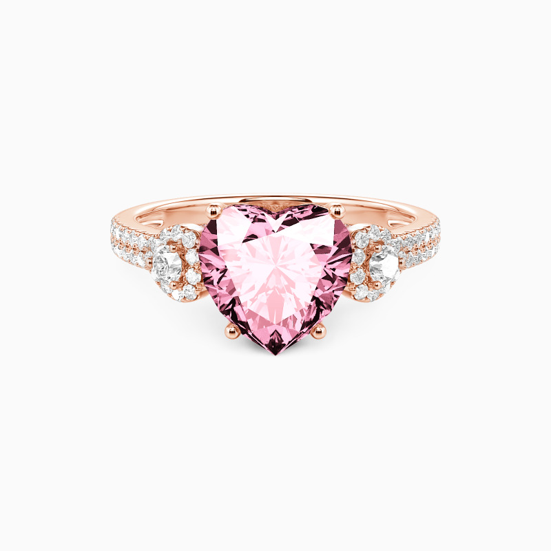 "Forever in Motion" Heart Cut Side Stone Engagement Ring