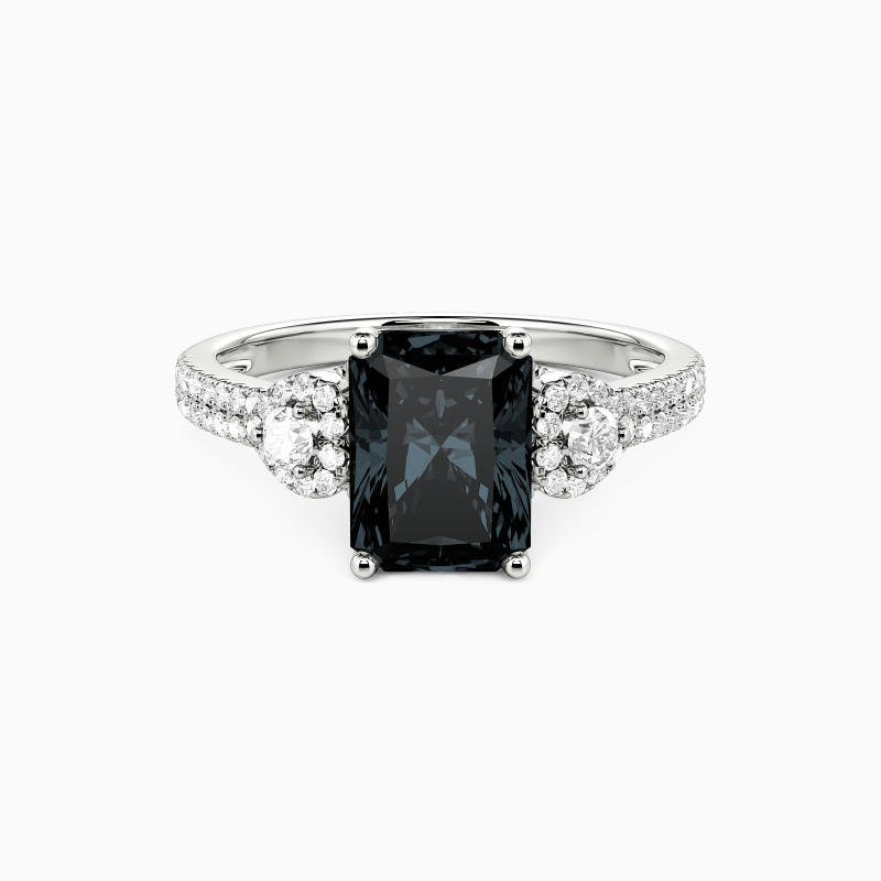 "My Radiant Oath" Radiant Cut Side Stone Engagement Ring