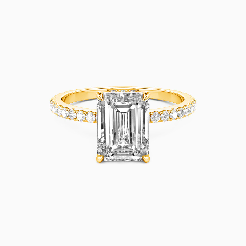 "Understated Forever" 2ct Emerald Cut Side Stone Engagement Ring