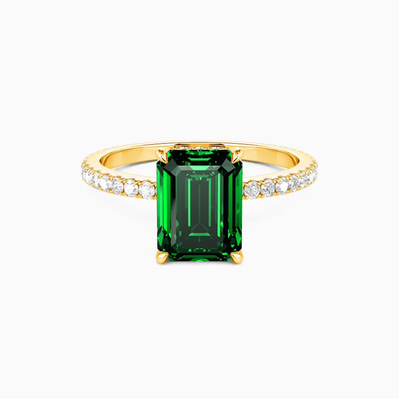 "Understated Forever" 2ct Emerald Cut Side Stone Engagement Ring