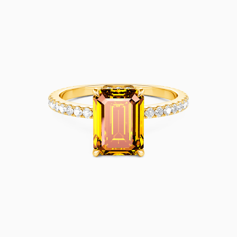"Understated Forever" 2ct Emerald Cut Side Stone Engagement Ring