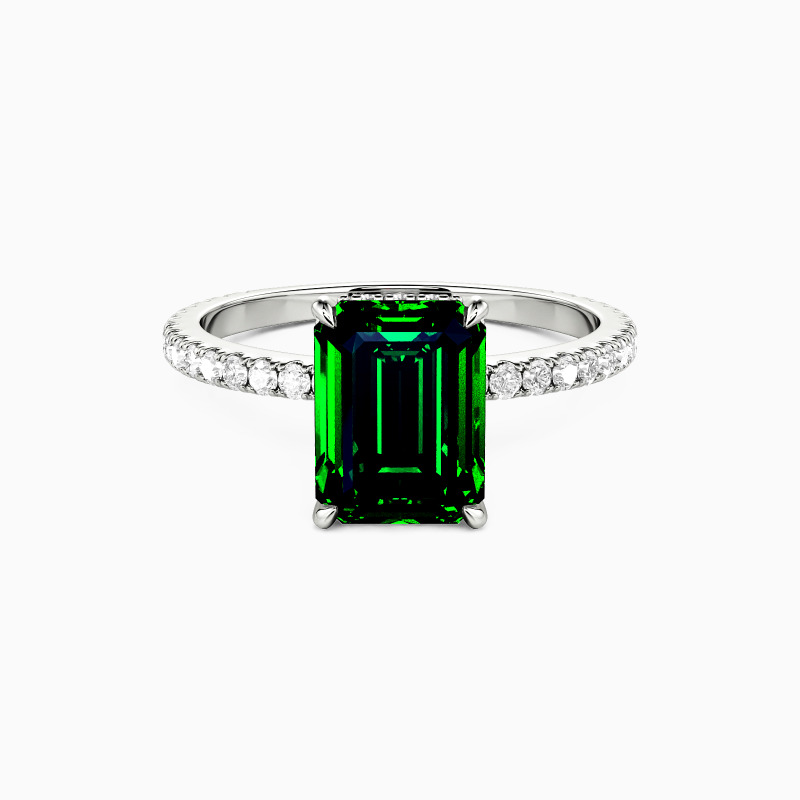 "Understated Forever" 2ct Emerald Cut Side Stone Engagement Ring