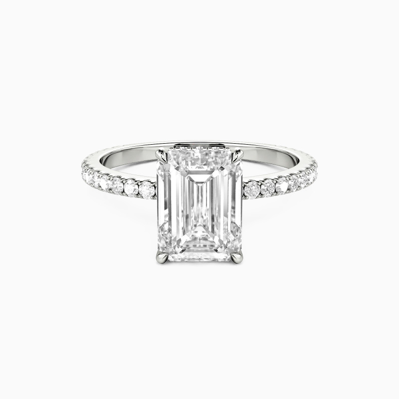 "Understated Forever" 2ct Emerald Cut Side Stone Engagement Ring
