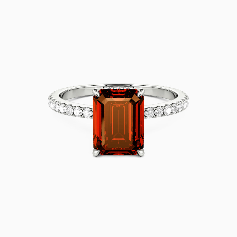 "Understated Forever" 2ct Emerald Cut Side Stone Engagement Ring
