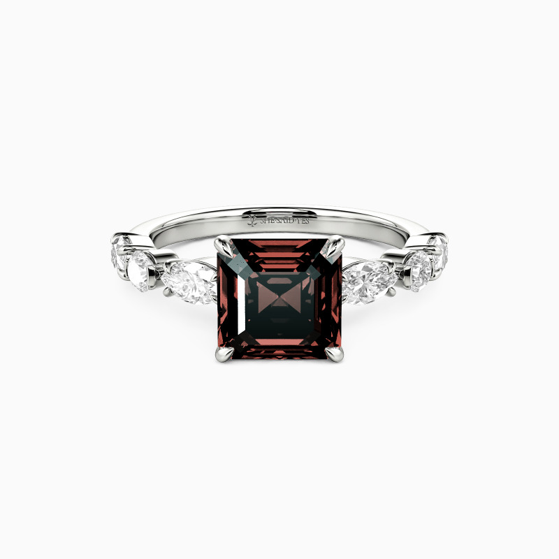 "The Subtle Promise" Asscher Cut Side Stone Engagement Ring