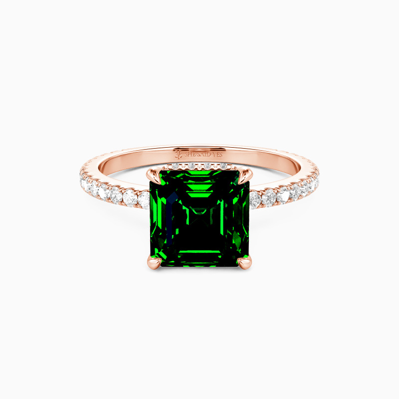 "The First and Last" Asscher Cut Side Stone Engagement Ring