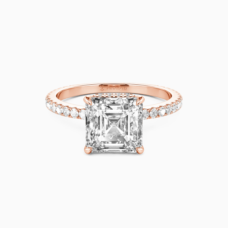 "The First and Last" Asscher Cut Side Stone Engagement Ring